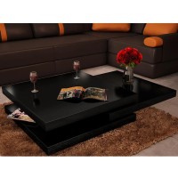 vidaXL Coffee Table 3 Tiers High Gloss Black