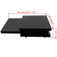 vidaXL Coffee Table 3 Tiers High Gloss Black