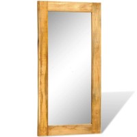 Solid Wood Framed Rectangle Wall Mirror 47.2