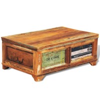 vidaXL Coffee Table with Storage Vintage Reclaimed Wood