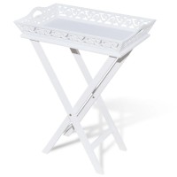 vidaXL Side Table with Tray White