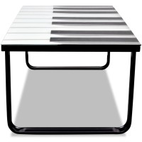 vidaXL Coffee Table with Piano Printing Glass Top