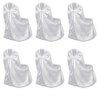 6 pcs White Chair Cover for Wedding Banquet