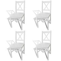 Vidaxl Dining Chairs 4 Pcs White Pinewood