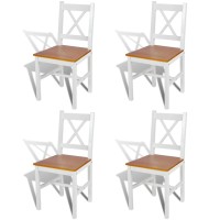 vidaXL Dining Chairs 4 pcs White Pinewood