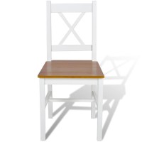 vidaXL Dining Chairs 4 pcs White Pinewood