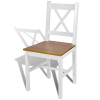 vidaXL Dining Chairs 4 pcs White Pinewood