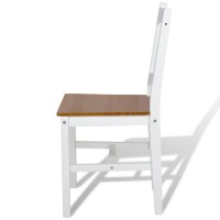 vidaXL Dining Chairs 4 pcs White Pinewood