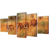 Canvas Wall Print Set Lions 39