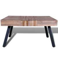 vidaXL Coffee Table Square Reclaimed Teak Wood