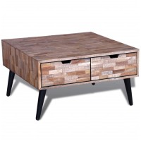 vidaXL Coffee Table with 4 Drawers Reclaimed Teak Wood