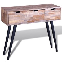 vidaXL Console Table with 3 Drawers Reclaimed Teak Wood