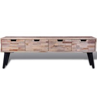 vidaXL Console TV Stand with 4 Drawers Reclaimed Teak