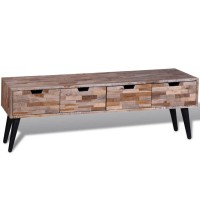 vidaXL Console TV Stand with 4 Drawers Reclaimed Teak