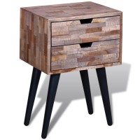 vidaXL Side Cabinet with 2 Drawers Reclaimed Teak Wood