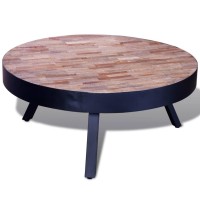 vidaXL Coffee Table Round Reclaimed Teak Wood