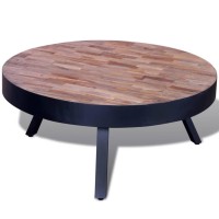 vidaXL Coffee Table Round Reclaimed Teak Wood