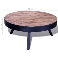 vidaXL Coffee Table Round Reclaimed Teak Wood