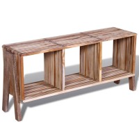 vidaXL TV Stand with 3 Shelves Stackable Reclaimed Teak