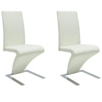 vidaXL Dining Chairs 2 pcs White Faux Leather