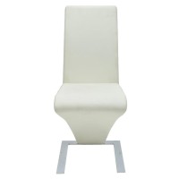 vidaXL Dining Chairs 2 pcs White Faux Leather