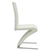 vidaXL Dining Chairs 2 pcs White Faux Leather