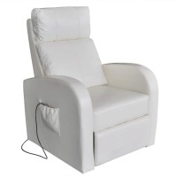 vidaXL Massage Chair White Faux Leather