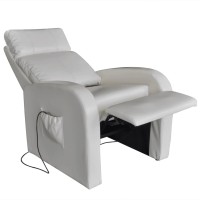 vidaXL Massage Chair White Faux Leather