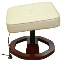 vidaXL Massage Chair with Footstool Cream Faux Leather