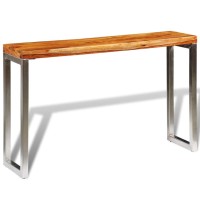 vidaXL Solid Sheesham Wood Console Table with Steel Leg