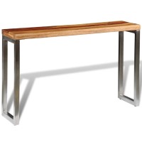 vidaXL Solid Sheesham Wood Console Table with Steel Leg