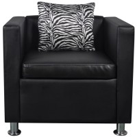 vidaXL Armchair Black Faux Leather