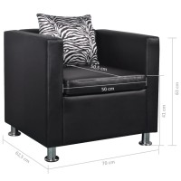 vidaXL Armchair Black Faux Leather