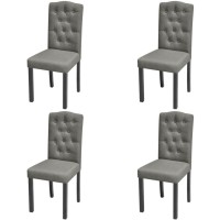 vidaXL Dining Chairs 4 pcs Gray Fabric