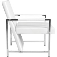 vidaXL Cube Armchair White Faux Leather