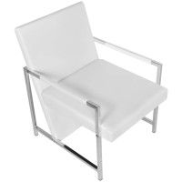 vidaXL Cube Armchair White Faux Leather