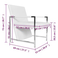 vidaXL Cube Armchair White Faux Leather