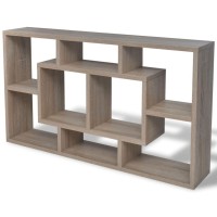 vidaXL Floating Wall Display Shelf 8 Compartments Oak Color