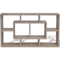 vidaXL Floating Wall Display Shelf 8 Compartments Oak Color