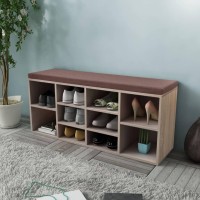 vidaXL Shoe Storage Bench 10 Compartments Oak Color