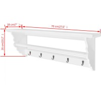 vidaXL Coat Rack MDF White Baroque Style