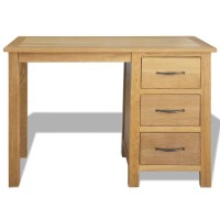 vidaXL Desk with 3 Drawers Solid Oak Wood 41.7