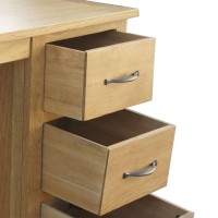 vidaXL Desk with 3 Drawers Solid Oak Wood 41.7