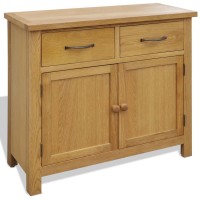 vidaXL Solid Oak Wood Sideboard 35.4