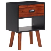 vidaXL Solid Acacia Wood Bedside Cabinet 15.7