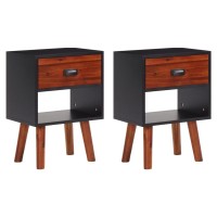 vidaXL Solid Acacia Wood Bedside Cabinets 2 pcs 15.7