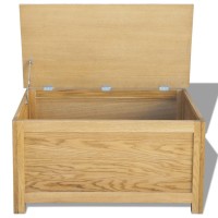 vidaXL Storage Box Solid Oak Wood 35.4