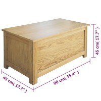 vidaXL Storage Box Solid Oak Wood 35.4