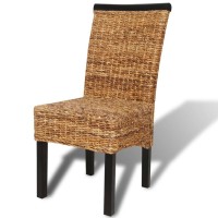 vidaXL Dining Chairs 2 pcs Abaca and Solid Mango Wood