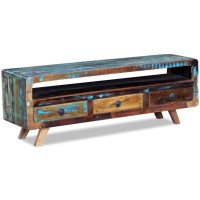 vidaXL TV Stand with 3 Drawers Solid Reclaimed Wood